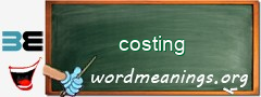 WordMeaning blackboard for costing